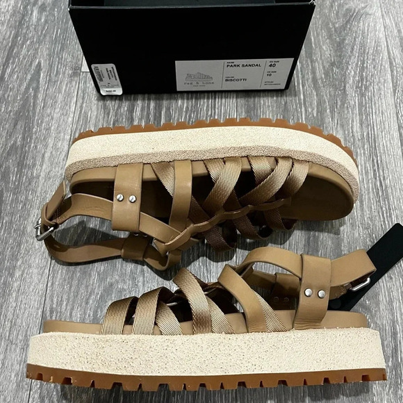 NIB Rag & Bone Park PlatformFisherman  Sandals Color Biscotti Size 10 / 40 - Picture 9 of 10